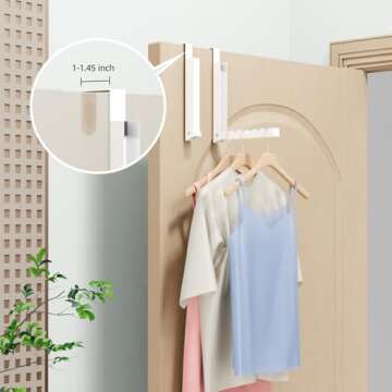 BAKON Over The Door Hanger Folding Clothes Drying Rack, Folding Hanging Coat Rack for Indoor Laundry...