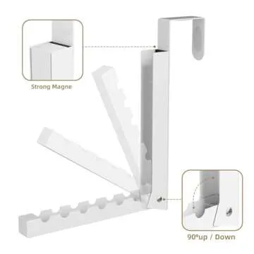 BAKON Over The Door Hanger Folding Clothes Drying Rack, Folding Hanging Coat Rack for Indoor Laundry Room Compact Small Space Foldable Portable Clothing Hanger Hook Collapsible- 2 Pack