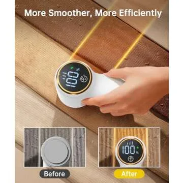 Rechargeable Fabric Shaver Lint Remover, Sweater Shaver with 3-Speed Control, LED Display Clothes Sh...