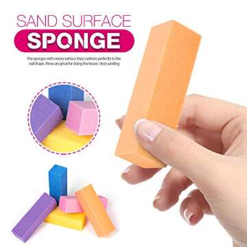 10pcs Nail Files and Buffers, Teenitor Professional Manicure Tool 5pcs 100/180 Grit Emery Board 5pcs Medium Grit Buffer Block, 4 Sided Nail Care Products