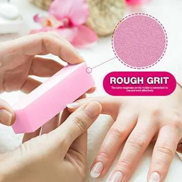 10pcs Nail Files and Buffers, Teenitor Professional Manicure Tool 5pcs 100/180 Grit Emery Board 5pcs Medium Grit Buffer Block, 4 Sided Nail Care Products