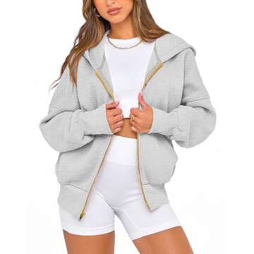 BTFBM Womens Zip Up Hoodies Trendy Fashion Fleece Jacket