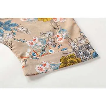 olrain Women's Floral Print Sheer Chiffon 3/4 Bat Sleeve Casual Loose Kimono Cardigan Capes (Small, Khaki Floral)