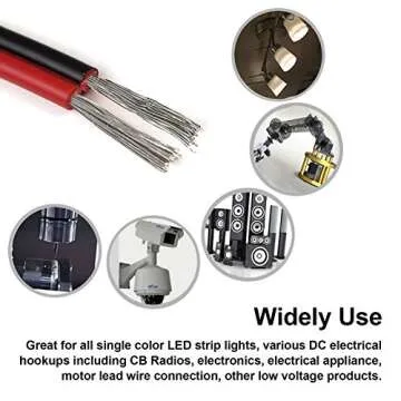 100FT 18 AWG Gauge Electrical Wire, DC 12V Hookup Red Black Copper Stranded Auto 2 Cord, Flexible Extension Cable with Spool for LED Ribbon Lamp Light or Low Voltage Products by MILAPEAK