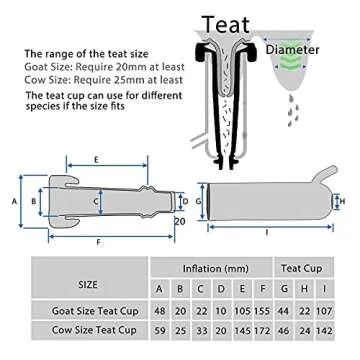 Hantop 12L Cow Milking Machine, Rechargeable Battery Powered Speed Adjustable Pulsating Vacuum Pump, 304 Stainless Steel Milk Bucket with Auto Stop Check Valve Cow Milker Machine (Pro Model)