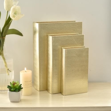 Set of 3 Decorative Book Boxes for Stylish Storage