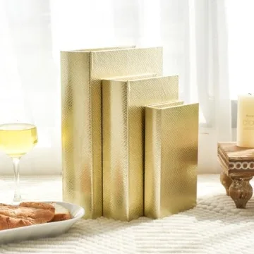 Set of 3 Decorative Book Boxes for Stylish Storage