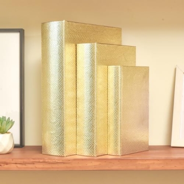 Set of 3 Decorative Book Boxes for Stylish Storage