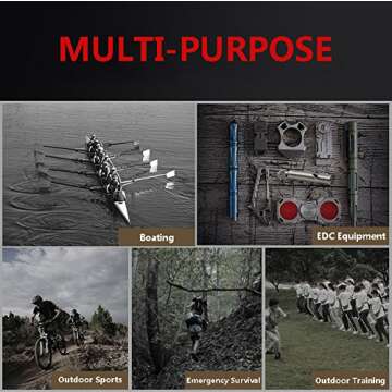 TI-EDC Titanium Emergency Whistle, Loud Portable Keychain Necklace Whistle for Emergency Survival, Life Saving, Hiking, Camping, and Pet Training