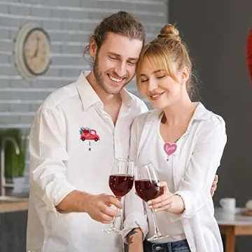 Whaline 9 Valentine's Day Felt Badge Reels - Cute ID Holders