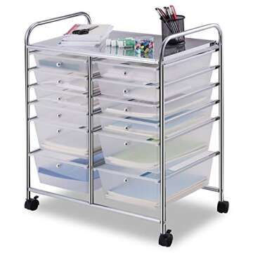 Happygrill 12-Drawer Organizer Cart for Home & Office