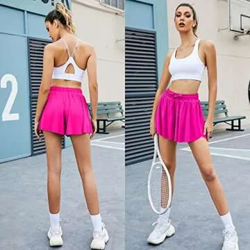 Stylish 2 in 1 Flowy Running Shorts for Women