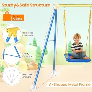 Plohee 550lbs Heavy-Duty Swing Set for Kids Outdoor Play