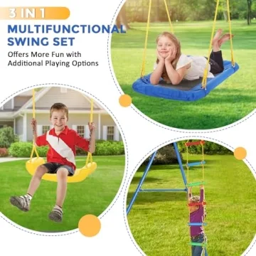 Plohee 550lbs Heavy-Duty Swing Set for Kids Outdoor Play