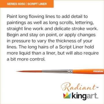 KINGART Premium Radiant Script Liner Artist Brush
