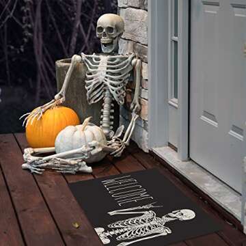 KBBMFEU Halloween Skull Doormat Non-Slip 17 X 29 Inch