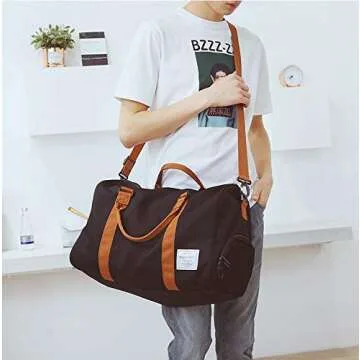 MOLLYGAN Travel Duffel Bag Large Capacity Yoga Gym Bag Durable Duffle Sports Bag with Shoes Compartment Tote Bag for Men and Women Black