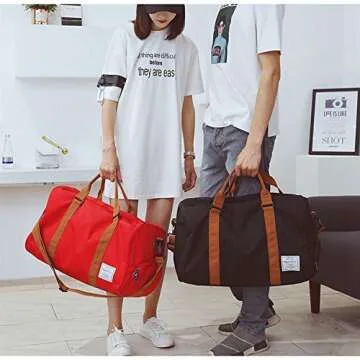 MOLLYGAN Travel Duffel Bag Large Capacity Yoga Gym Bag Durable Duffle Sports Bag with Shoes Compartment Tote Bag for Men and Women Black