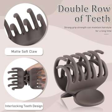 12 Pack Medium hair clips for Women,3 Assortment Size Small Matte Rubber Coating Rectangle Hair Claw Clips for Women Thin Fine Short hair,Strong Hold jaw clips