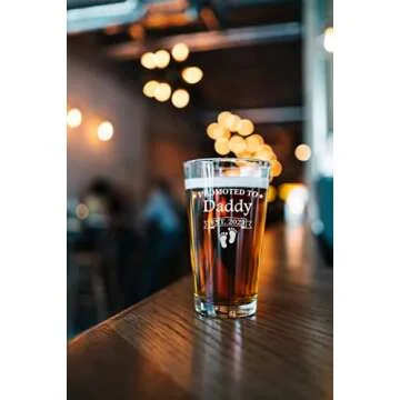 CARVELITA 16oz Engraved Beer Glass - Gift for New Dads