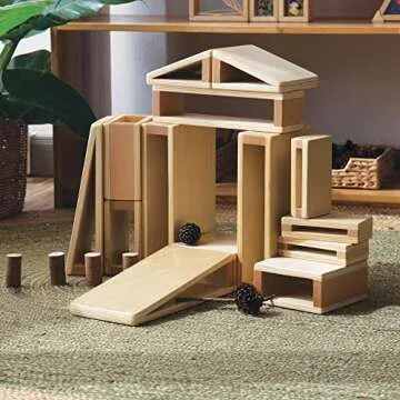 Guidecraft Mini Hollow Blocks - Set of 16: STEM Learning & Educational Toy for Children; Creativity and Focus, Block Play Accessory Set