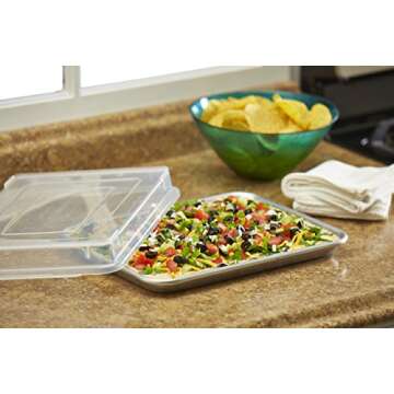 Artisan Professional Classic Aluminum Baking Sheet Pan Set with 18 x 13-inch Half Sheet and Cover