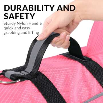 Queenmore Small Dog Life Jacket,Shark Dog Life Vest for Swimming,Puppy Light Life Preserver for Boating kayaking Canoeing,Pet Reflective Lifesaver with High Buoyancy,Rescue Handle,Leash Hook (Pink,XS)