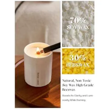 Dowan Beeswax Scented Candles - Relaxation Wood Wick Candle Infused with Sage & Peppermint Fragrance, Made of Plant-Based Clean Non Toxic Soy Wax - Perfect for House Warming Gifts for New Home