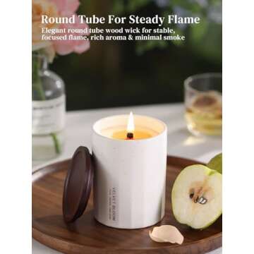 Dowan Beeswax Scented Candles - Relaxation Wood Wick Candle Infused with Sage & Peppermint Fragrance, Made of Plant-Based Clean Non Toxic Soy Wax - Perfect for House Warming Gifts for New Home