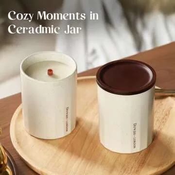 Dowan Beeswax Scented Candles - Relaxation Wood Wick Candle Infused with Sage & Peppermint Fragrance, Made of Plant-Based Clean Non Toxic Soy Wax - Perfect for House Warming Gifts for New Home