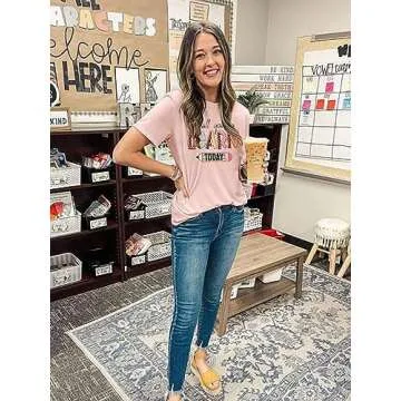 Teacher Shirts for Women Y'all Gonna Learn Today Shirt Preschool Teacher Shirts Kindergarten Short Sleeve Tee Tops Pink