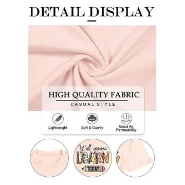 Teacher Shirts for Women Y'all Gonna Learn Today Shirt Preschool Teacher Shirts Kindergarten Short Sleeve Tee Tops Pink