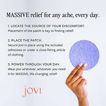 Jovi Period Pain Support Patch, Natural Discomfort Support for Menstrual Cramps, Wearable and Reusable Wellness Patches for Women, (1 Pack + Adhesives)