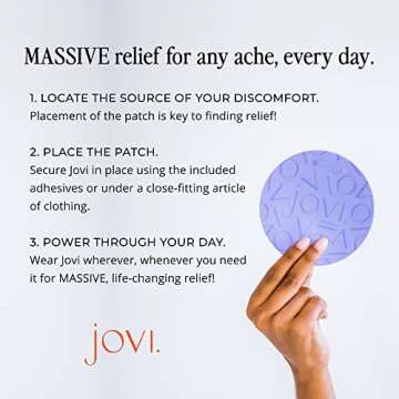 Jovi Period Pain Support Patch, Natural Discomfort Support for Menstrual Cramps, Wearable and Reusable Wellness Patches for Women, (1 Pack + Adhesives)