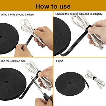 XINYIBO 1/2" Double-Sided Reusable Cable Ties 25 Yards