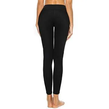 romansong High Waisted Yoga Leggings for Women with Pockets Mesh Gym Pants Ripped Workout Legging Butt Lifting Active Wear Athletic Pants Black Medium