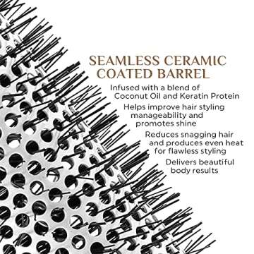 Cricket Ultra Smooth Coconut Thermal Hair Brush - Infused Styling Tool