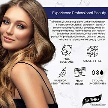 Graftobian HD Glamour Crème Foundation Palette (Warm #3) for Full Coverage Beauty