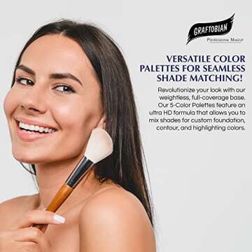 Graftobian HD Foundation Palette - Warm #3, Full Coverage Makeup