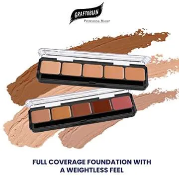 Graftobian HD Foundation Palette - Warm #3, Full Coverage Makeup