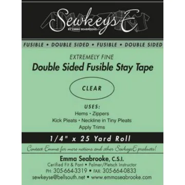 Field's Fabrics Clear 1/4" Double Sided Fusible Stay Tape - The Essential Sewing Aid