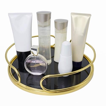 O-Plus Decorative Tray Set of 2 Gold Mirrored Trays