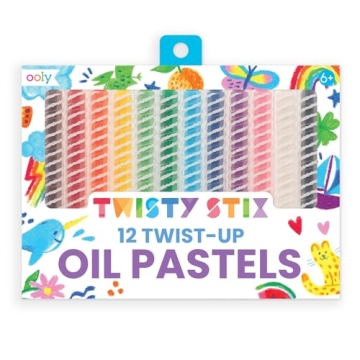 Ooly Twisty Stix 12 Pack Twistable Oil Pastels for Kids
