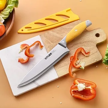 VITUER 3PCS Multicolor Chef Knife Set for Kitchen