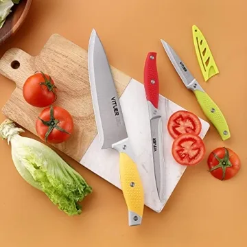VITUER 3PCS Multicolor Chef Knife Set for Kitchen