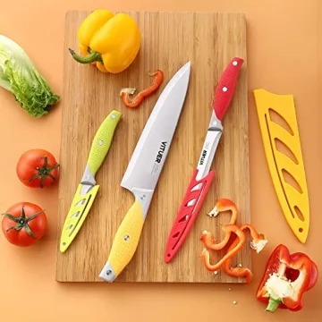 VITUER 3PCS Multicolor Chef Knife Set for Kitchen