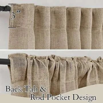 RYB HOME Extra Long Linen Curtains for Dining Room