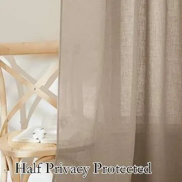 RYB HOME Extra Long Linen Curtains for Dining Room