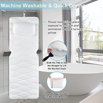 Comfortable Full Body Bath Pillow with Quick Drying Mesh