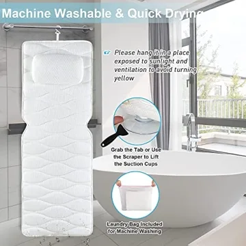 Comfortable Full Body Bath Pillow with Quick Drying Mesh